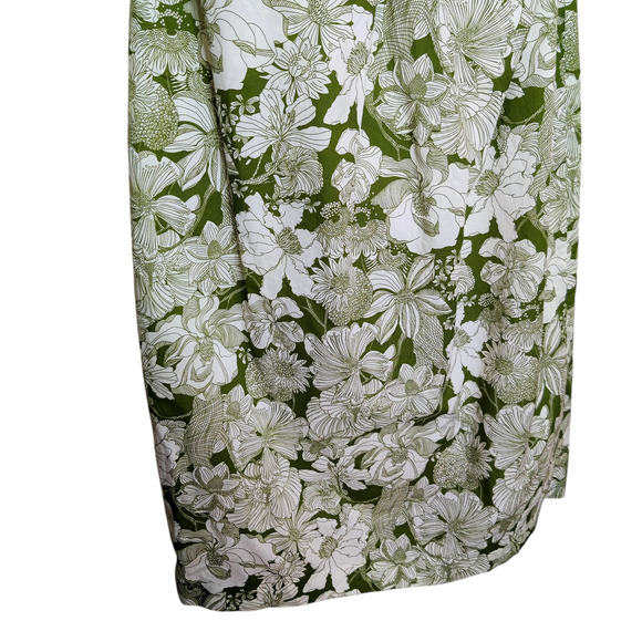 J. Crew Liberty London Cut Out Linear Green Floral Cotton Poplin Midi Dress 12 - Picture 6 of 15